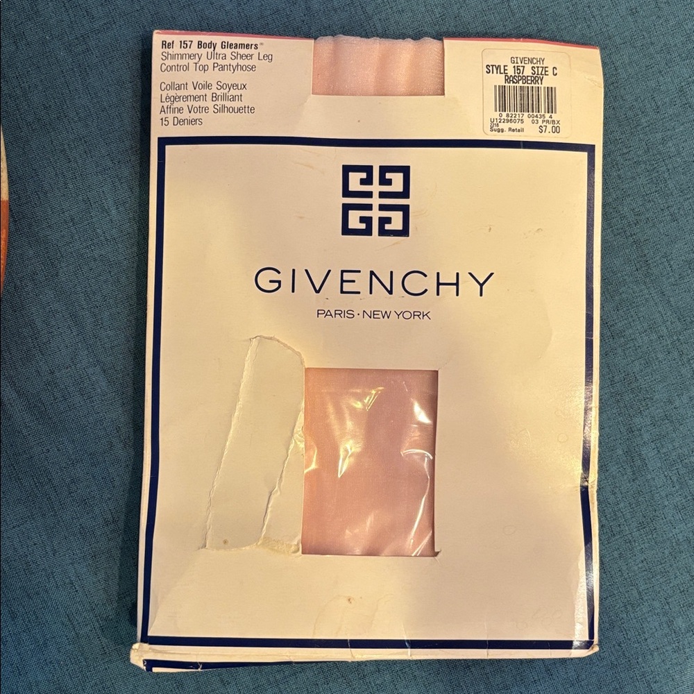 Vtg Givenchy Body Gleamers Control Top Pantyhose Size C Raspberry 1990 Shimmery